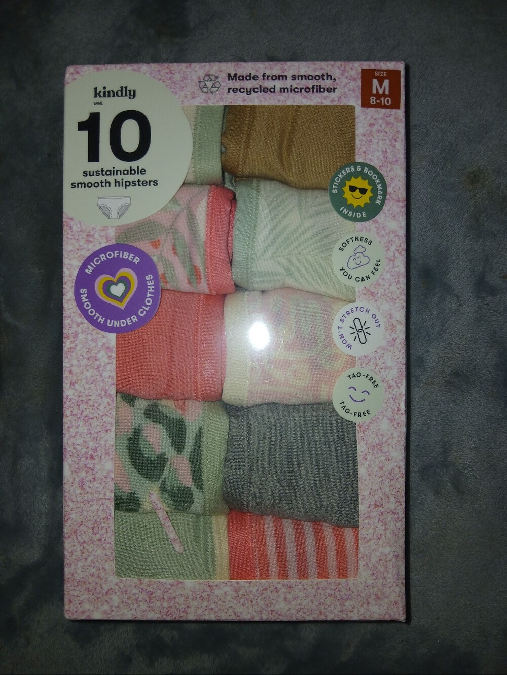 Kindly Girl 10 Pack Sustainable Smooth Hipsters Totally Tropical Size M